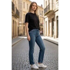 Hollister Jeans Womens W30L/10L Ultra High-Rise Dad Fit Blue Stretch Denim NWT